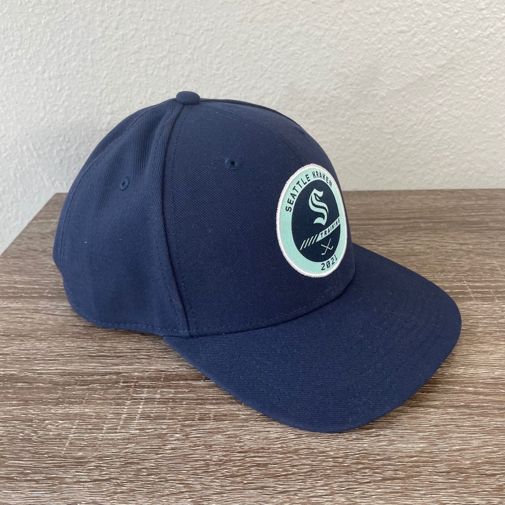Fanatics NHL Seattle Kraken 2021 Training Hat Navy Blue Authentic Pro Snapback - Picture 8 of 9